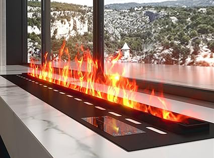 Chimenea eléctrica de lujo instalada