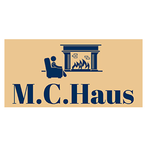Logotipo de la marca de chimeneas eléctricas M.C. Haus 