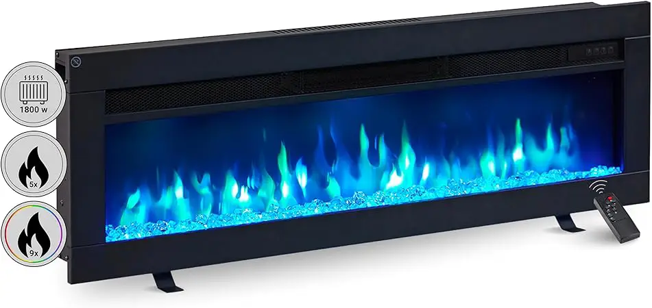 Chimenea eléctrica BALDERIA Agnes 40 azul